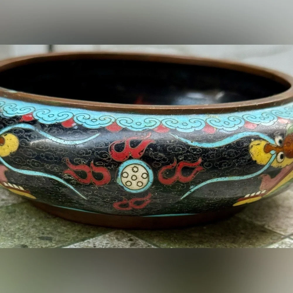 Chinese Republic Period Cloisonne Brush Washer